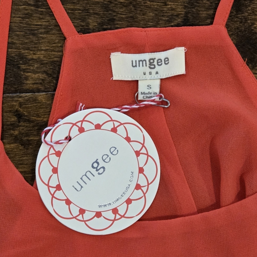 NWT Umgee Tank Top Size S Tomato Red - Picture 2 of 9